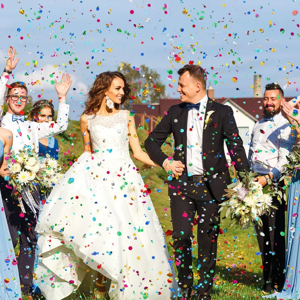 1-10 Packungen Runde Laser-Glitzer-Pailletten und Konfetti für Geburtstage, Hochzeiten, Kindertag, Weihnachten, Neujahr, Karneval und Feierlichkeiten – Detail 4