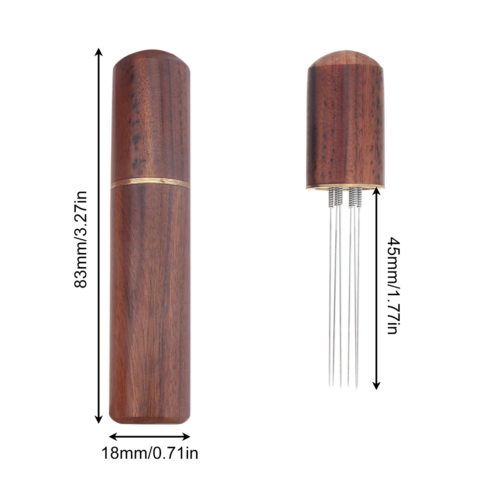 6 Needles Portable Coffee Powder Dispenser, Stainless Steel Needle Espresso Coffee Tamper