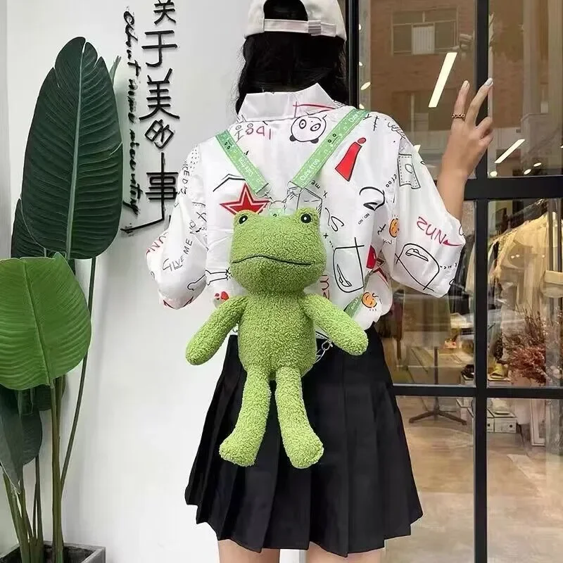 Cute Frog Plush Bag Toys Stuffed Animals Doll CrossBody Shoulder Bag Backpack Coin Purse Wallet Pouch Children Girls Boys Gift