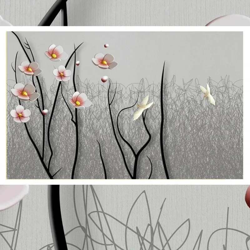 

Modern 3D Stereo Floral Wall Mural Art Print Wall Decor Wallpaper For TV Background Living Room Bedroom Interior Home Decor