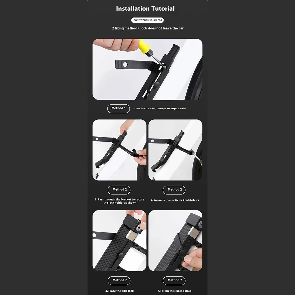 قفل الدراجة القابل للطي، قفل سلسلة الدراجة الكهربائية عالي الأمان، مقاوم للماء، قفل ركوب الدراجات على الطرق الجبلية للدراجات النارية والسكوتر الإلكتروني #5