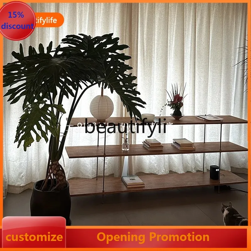 cn8617 ss Vintage Floor-standing Multi-layer Storage Household Bookshelf Potted Plant Multi-functional Stainless Steel Display R