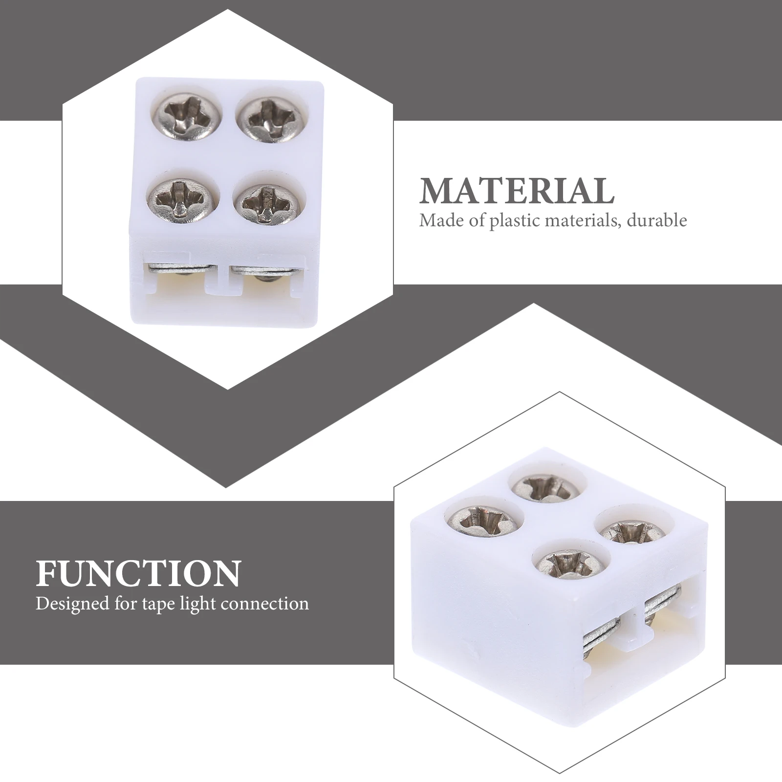 

50pcs LED Strip Connectors 3528 8mm Solderless Screw On for 5V 12V 24V LED Strips Light Accessories Compatible for Strip