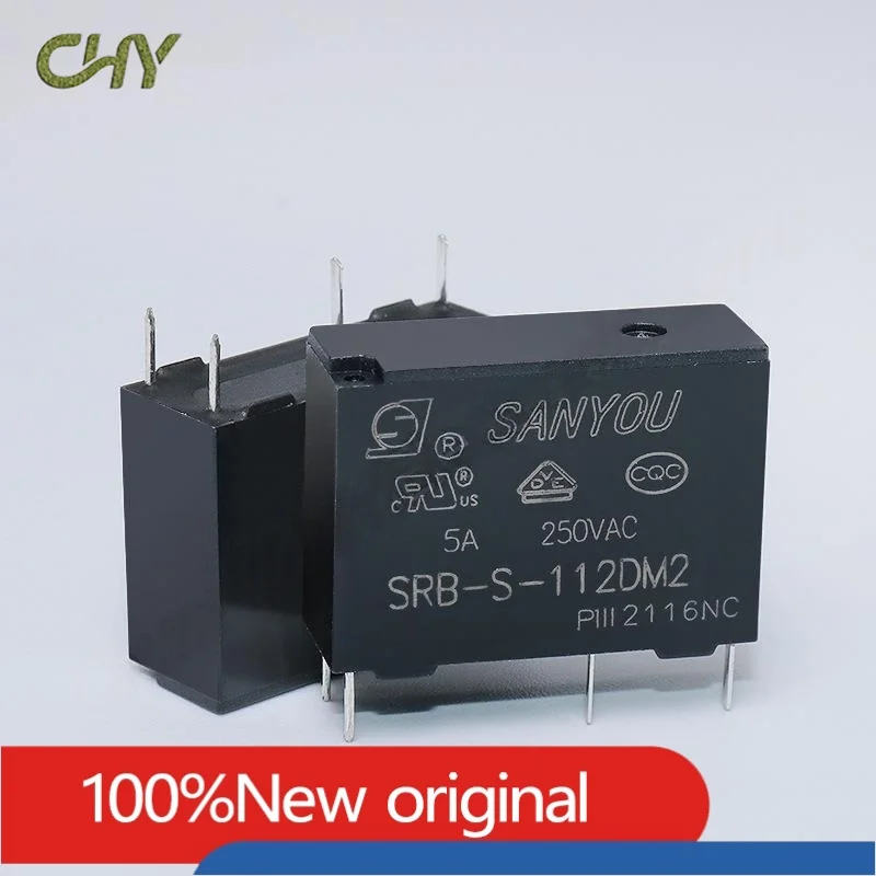 5Pcs/lot SANYOU relay SRB-S-105DM2 SRB-S-112DM2 SRB-S-124DM2 4PIN 5V 12V 24VDC 5A250VAC A set of normally open replace