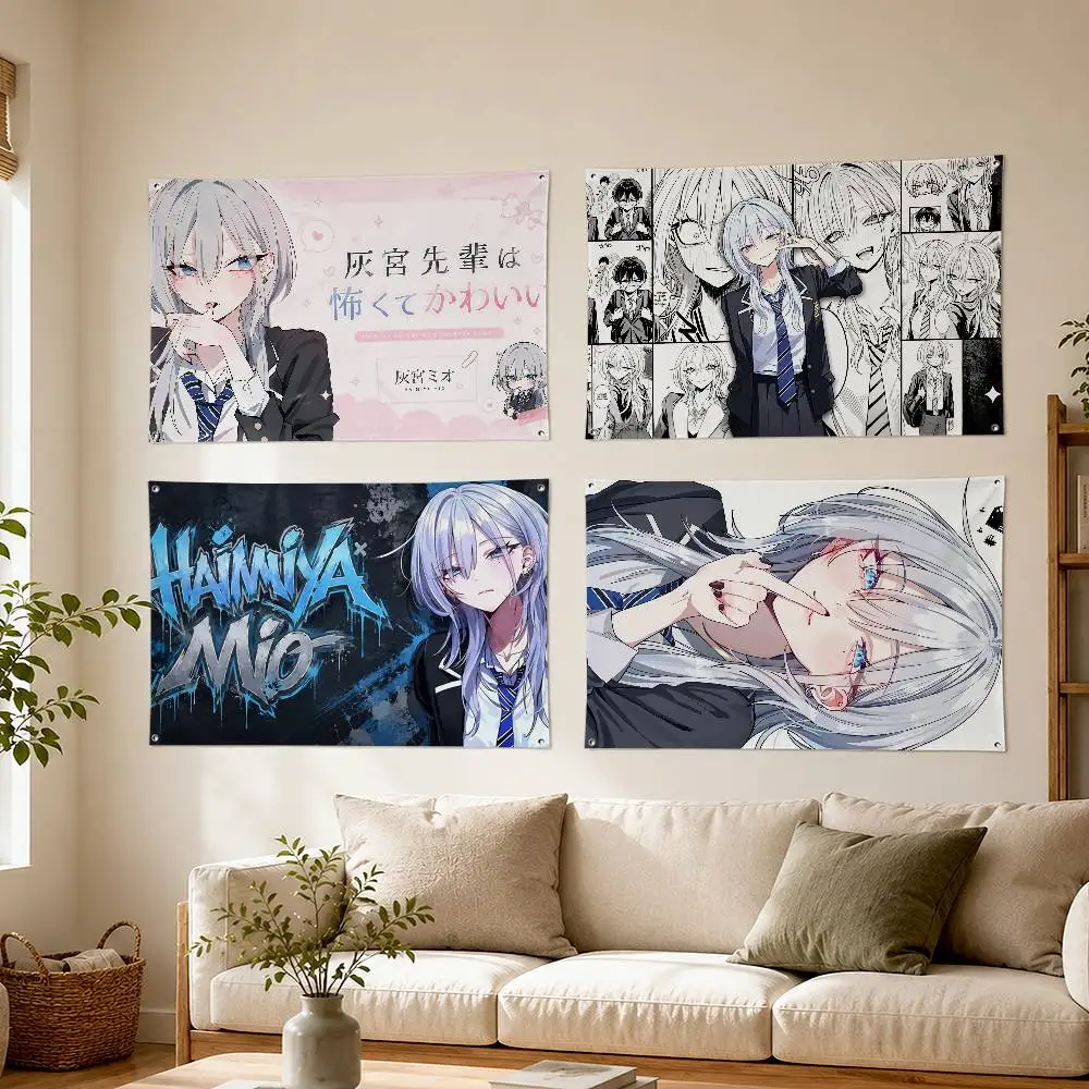 Secretly Soft-hearted H-Haimiya Mio Art Hanging Flag Banner Indoor Outdoor Home Decor