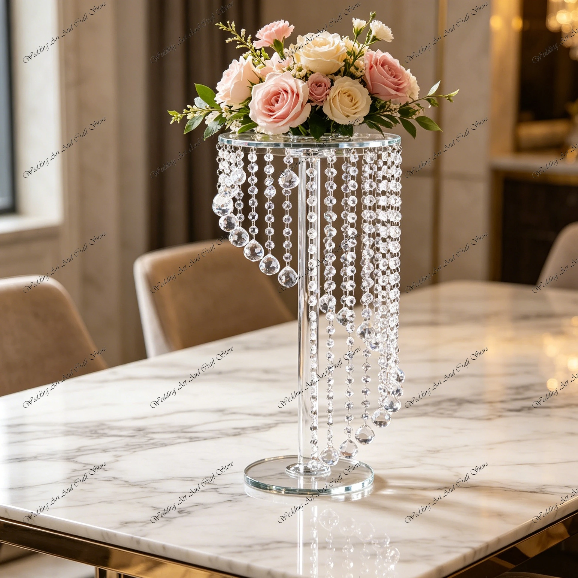 10pcs f30 70cm Round  acrylic Flower Stand Chandelier Crystal Bead Wedding Table Centerpieces Aisle Pillars Flower Stand ivy1119