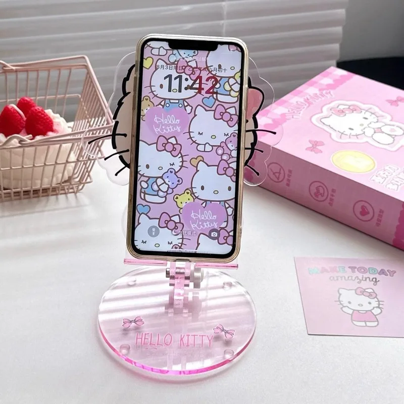 Cute cartoon character Hello Kitty mobile phone stand Laptop tablet boutique desktop stand Lifting and retractable Holiday gift view 3