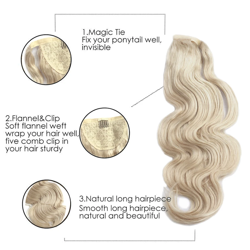 Goinggo Wrap Around Clip In Paardenstaart Uitbreiding Body Wave Clip In Een Stuk Paardenstaart Dik Haar Extention 14-28inch Haar Weave