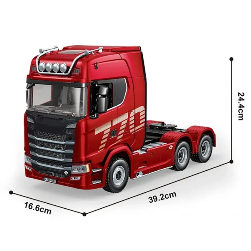 Huina 1/18 19ch rc caminhão 1501 770s scania liga trator 2.4g caminhão de reboque de engenharia de controle remoto com brinquedos leves e sonoros