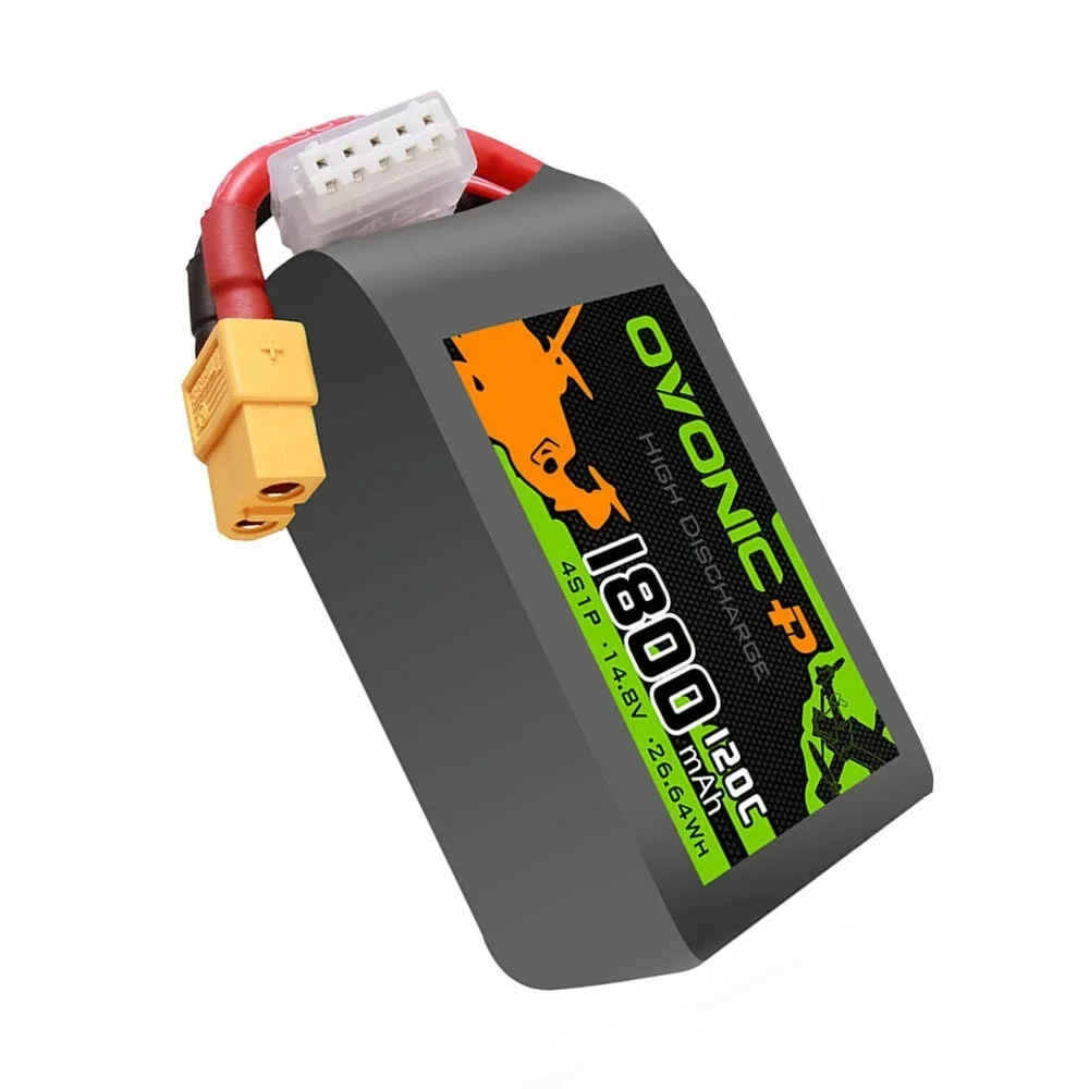 5 인치 프리스타일 RC FPV 레이싱 드론용 Ovonic LiPo 배터리, XT60 플러그, 14.8V, 1800mAh, 120C, 4S