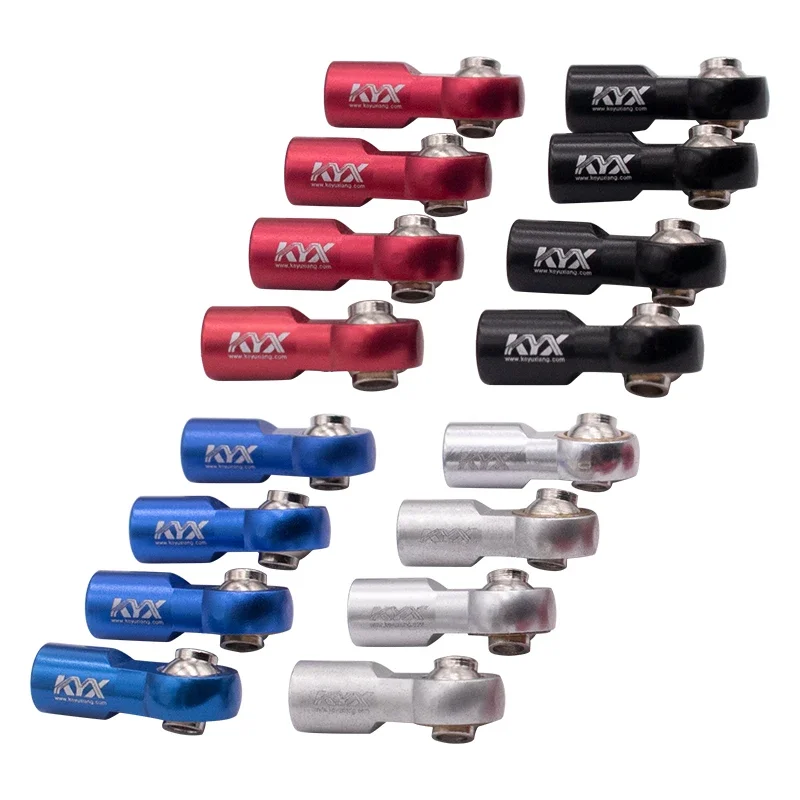 KYX Racing Aluminum Link Rod Ends Ball Joint Linkage Set Upgrades for 1/10 RC Crawler Axial SCX10 II SCX10 Wraith TRX4 TRX6