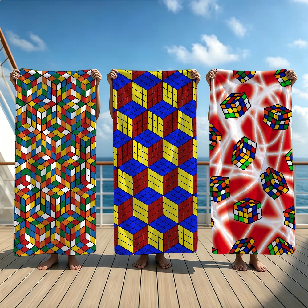 LUXURY R-RubiksS C-CubeS Towel Beach Oversized Soft Ultra Absorbent Quick Drying Large Pool Travel Camping Bathroom