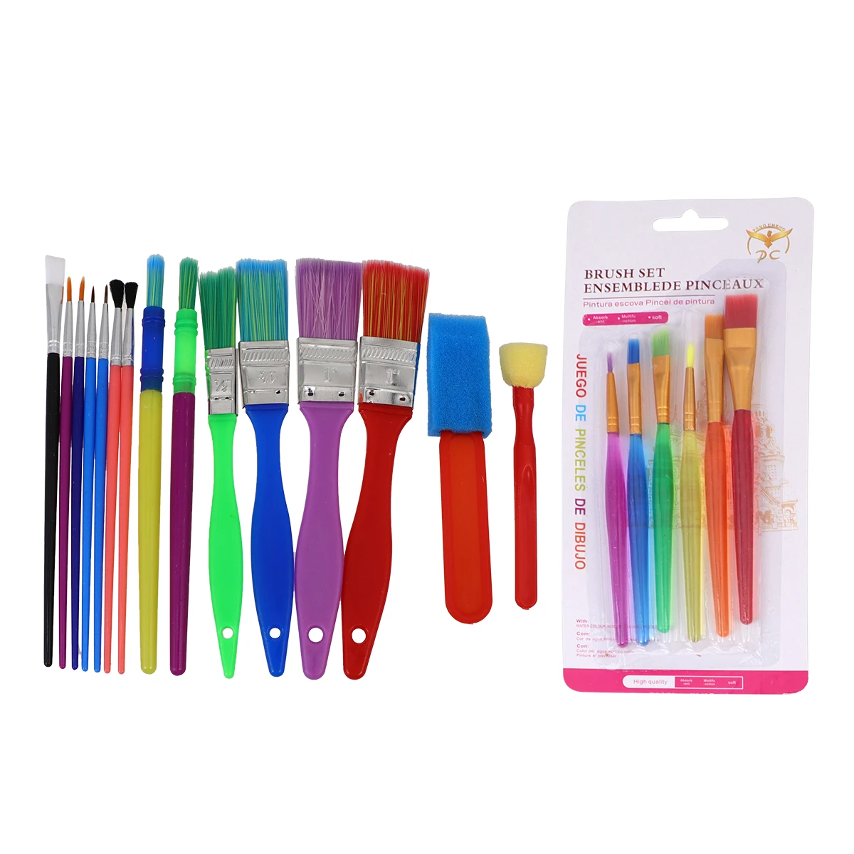 

21 pcs Kids Painting Brush Set Various Sizes Children Creativity Watercolor Acrylic Toy Beginner Preschool Educational Safe