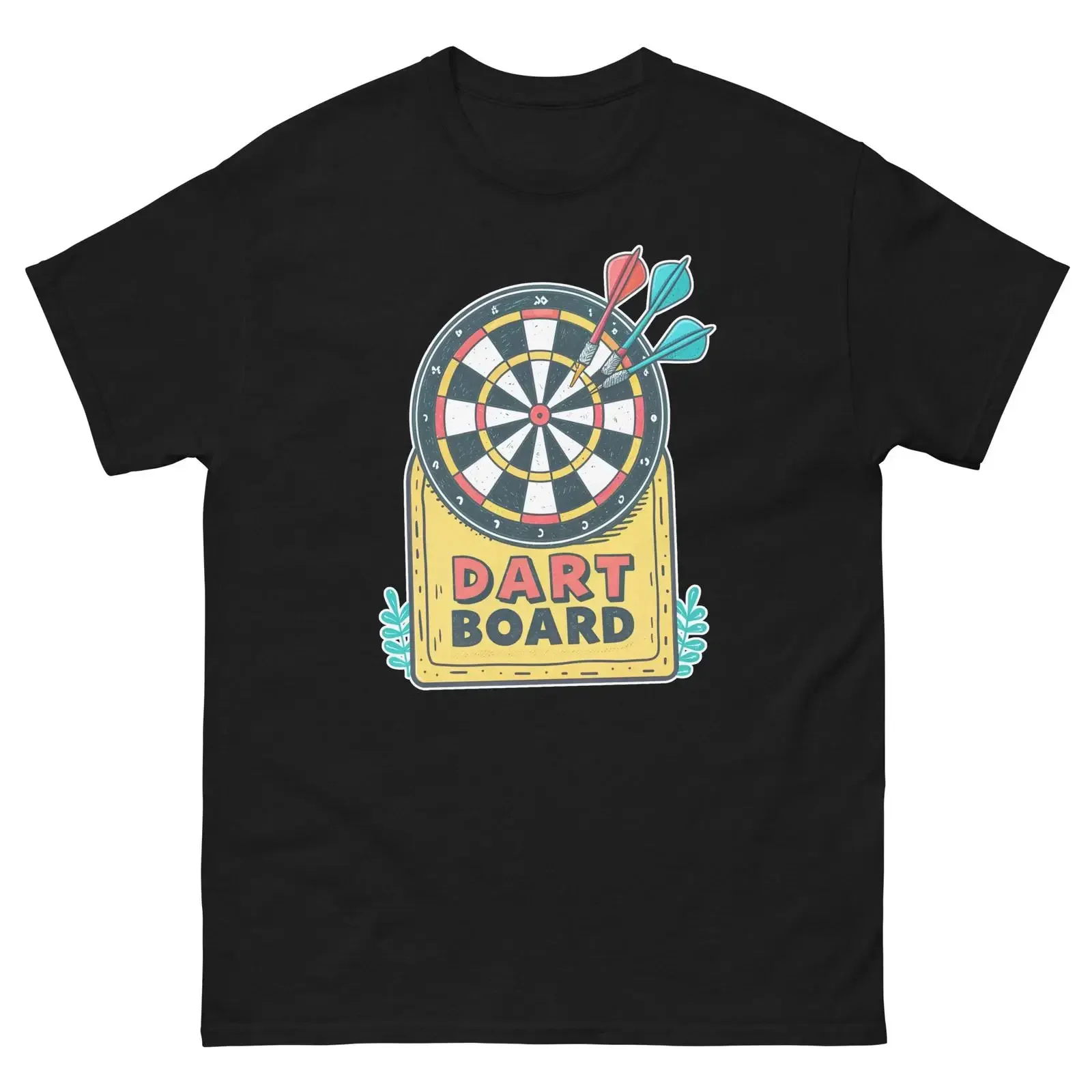 Dart Board Nightclub Bar Nightlife Party T Shirt vintage Washed Breathable Comfortable graphic Versatile streetwear Soft