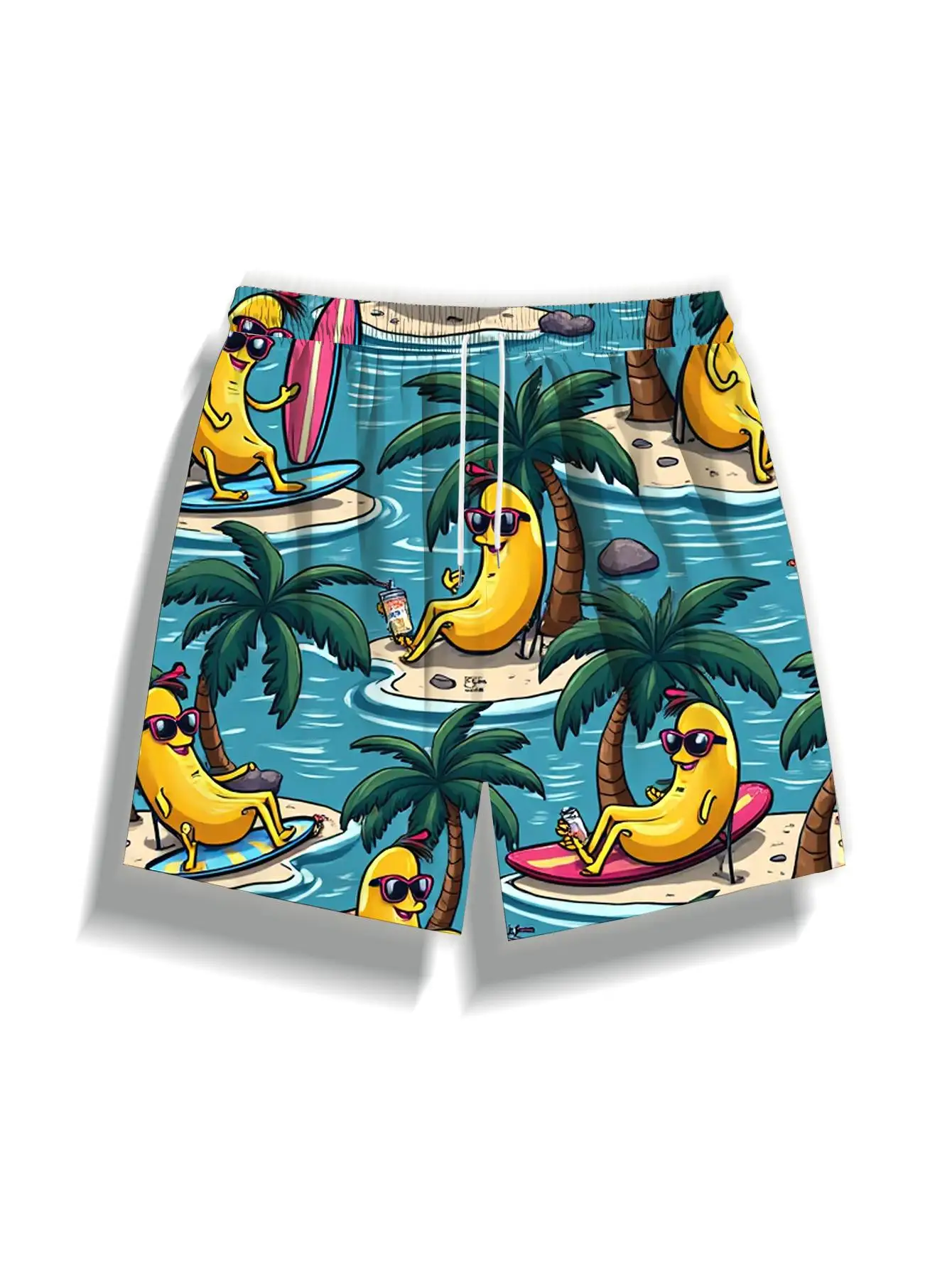 1pcs Men's Short swim trunks2026 Summer 3D Printed Short sleeve Polyester Breathable running Men's pants Pants Quick drying