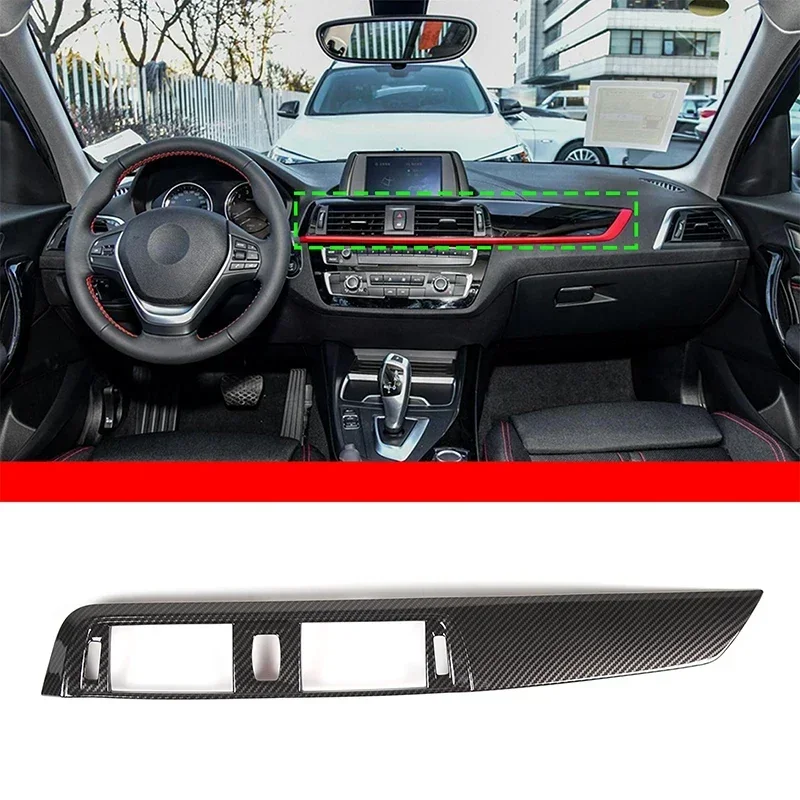For BMW 1 2 Series F20 F21 F22 F23 2017-2019 ABS Carbon Fiber Car Center Control Air Outlet Large Panel Sticker Car Accessories