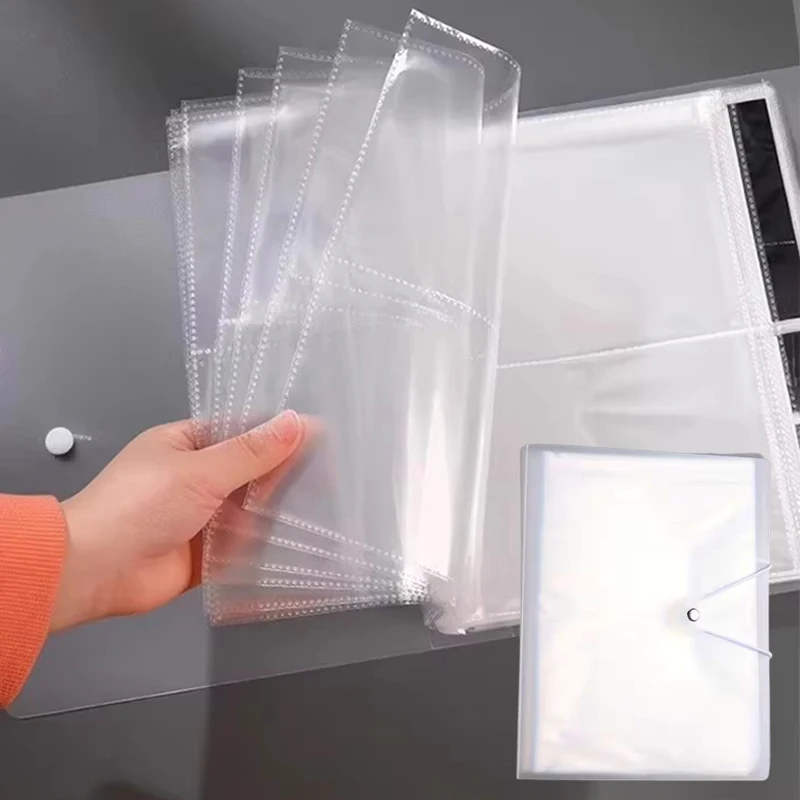 3/4/5 Inch Clear Card Holder Book – Plastic Organizer with Round Buckle Closure for Photo Cards, Business Cards & DIY Craft TMZ