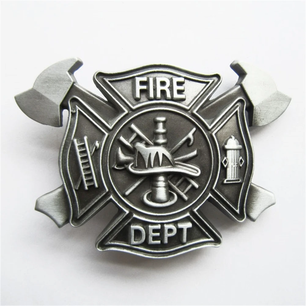 

Antique Brushed Silver Men Belt Buckle Fire Fighter Cross Belt Buckle also Stock in US BUCKLE-OC010AS