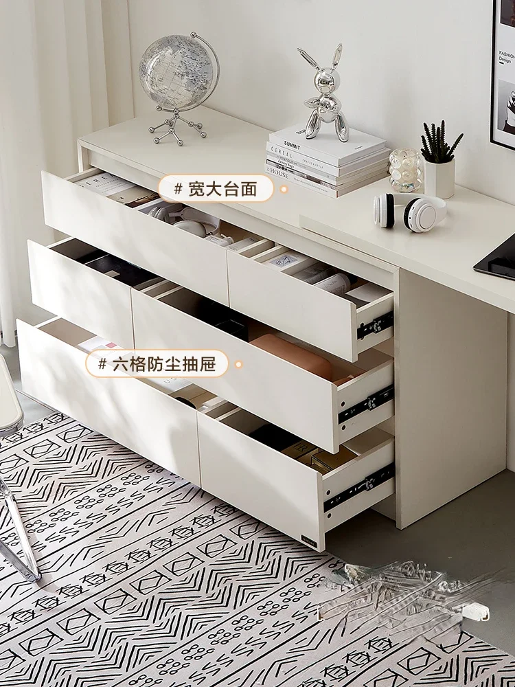 

#Bedroom wall mounted bucket cabinet, dressing table, integrated cream air bed, tail drawer cabinet, storage bucket cabinet