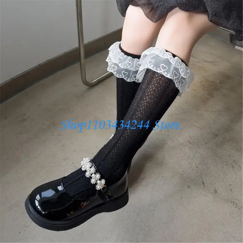  Bowknot High Boot Socks Calf Socks for Teen Girls Long Leg Cover Long Stockings