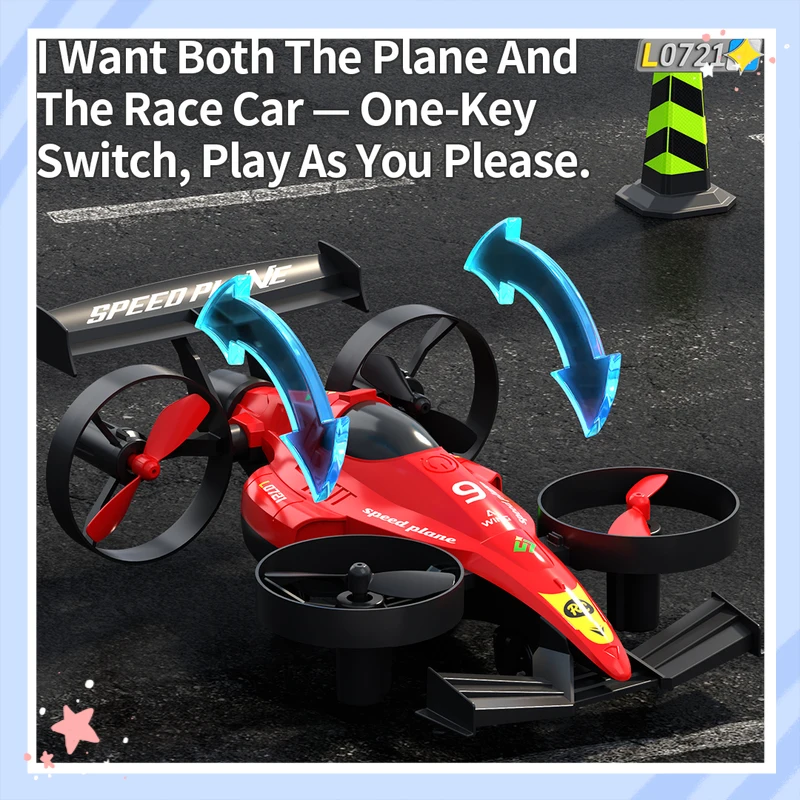 

Speed Plane L0721 Remote Control Drone Racing Car 2 4 Ghz Land Air Dual Use Quadrotor Stunt Drift For Outdoor Hobby Enthusiasts