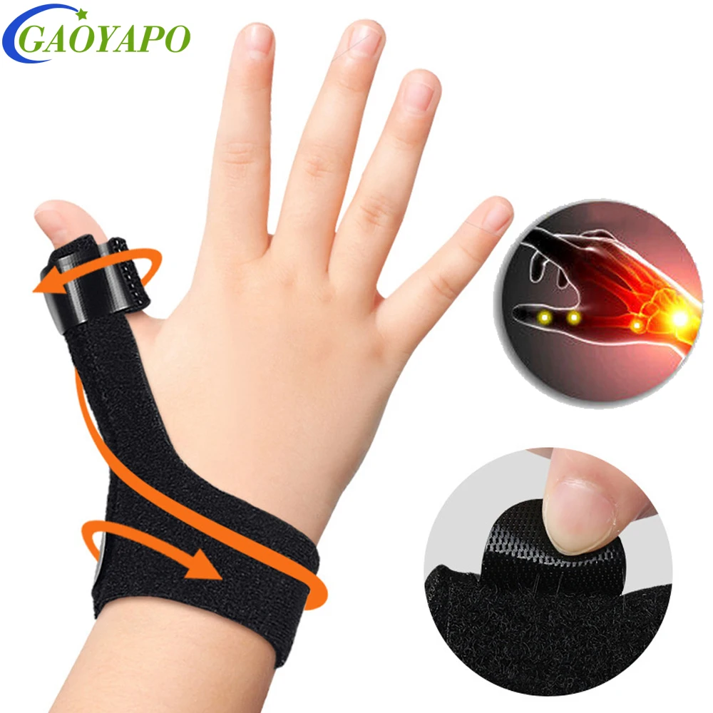 GAOYAPO Kids Thumb Brace Splint – Adjustable Aluminum Support for Fractures, Arthritis, Gaming Pain, Ages 2-12 Left/Right Hand
