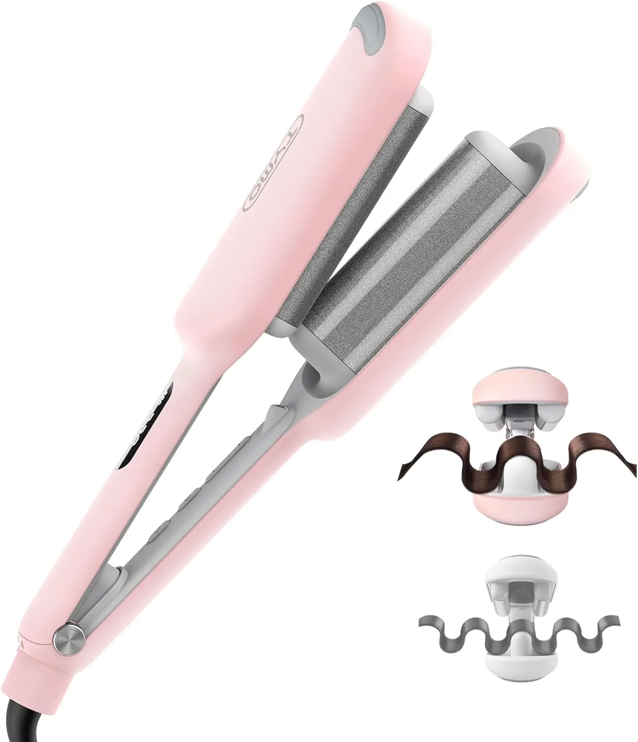 

Beach Waves Curling Iron, 1.25 Inch Triple Barrel Waver, Ionic Ceramic, Dual Voltage, Anti-Scald, Easy Clamp