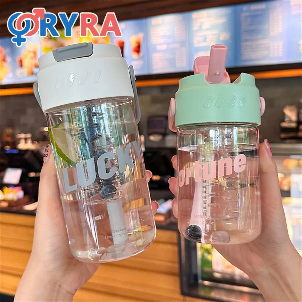 High Temperature Resistant Outdoor Portable Handle Comfortable Transparent Food Grade One Key To Open The Cover Straw Thicken Pc