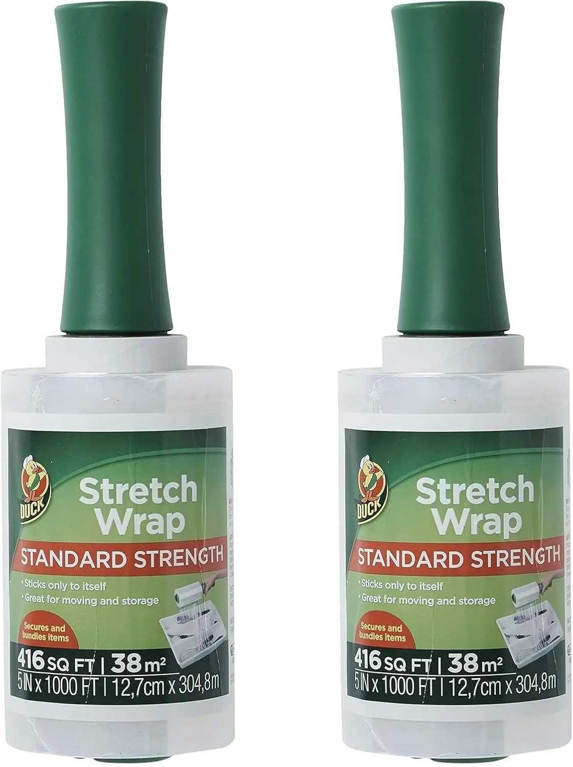 

Clear Stretch Wrap Roll, 5 in x 1000 ft, Plastic Film for Moving & Storage, Set of 2