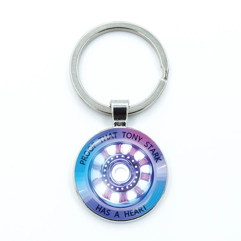 جديد وصول المفاتيح مجوهرات برهان أن توني ستارك لديه القلب الزجاج كابوشون حلقة رئيسية حامل الرجال النساء اكسسوارات هدايا #4