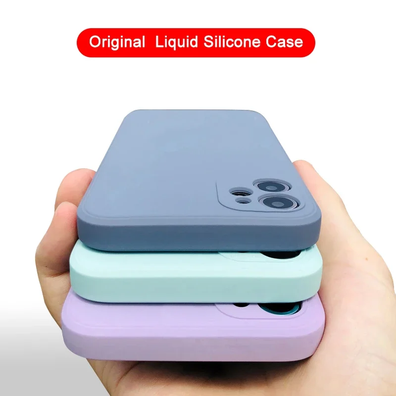 

Fashion Straight Edge Liquid Silicone Case For iPhone 15 14 13 12 11 Pro mini Original Case XR X XS MAX 7 8 Plus SE 2020 Cover