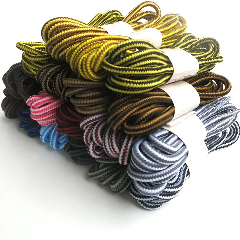 1 زوج 18 ألوان مخطط مزدوج اللون أربطة أحذية الجولة في الهواء الطلق أحذية رياضية أربطة الحذاء القطن الأحذية رباط الحذاء 70 سنتيمتر 90 سنتيمتر 120 سنتيمتر 150 سنتيمتر