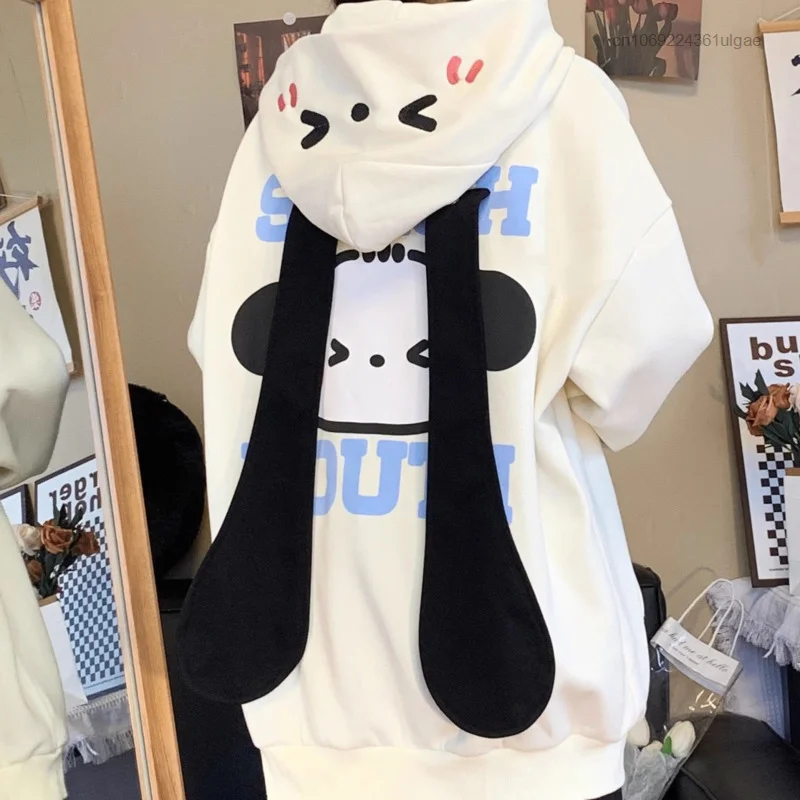 Imagem -02 - Tops de Orelhas Compridas Sanrio Pochacco para Mulheres Moletons Kawaii Cabolsa de Primavera Cardigã Estiloso Estilo Japonês Moletons Bonitos Y2k Desenhos Animados