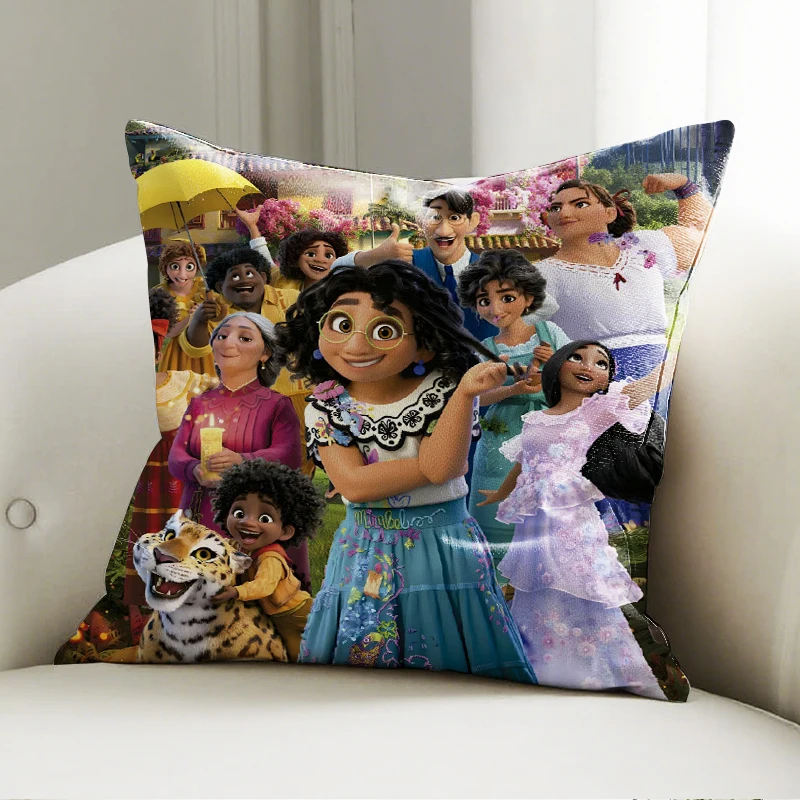 

Disney Encanto Characters Pillow Case Soft Cushion Cover for Sofa Bedroom Kids Room Cartoon Throw Pillowcase