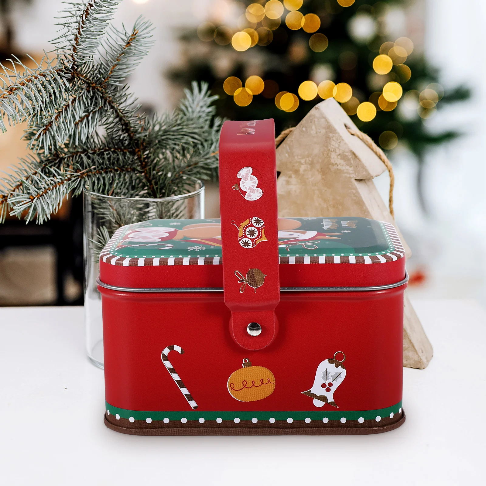 

Christmas Tinplate Box Cookie Container Chocolate Tea Snacks Treat Gift Fine Craftsmanship Festive Pattern Xmas Decoration Candy