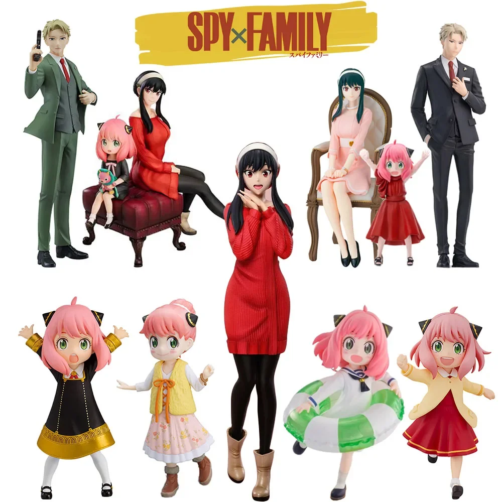 Cabeza reemplazable de PVC de Anya Forger, Mini Spy X, figuras familiares, Loid Forger Yor Forger, estatuilla de Manga, juguetes lindos, 18CM