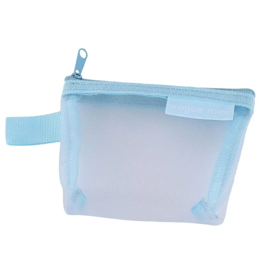 

Нейлоновая прозрачная сетчатая сумка для хранения губной помады, косметичка, мини-кошелек для монет, сумка для хранения кабеля для передачи данных, косметичка на открытом воздухе