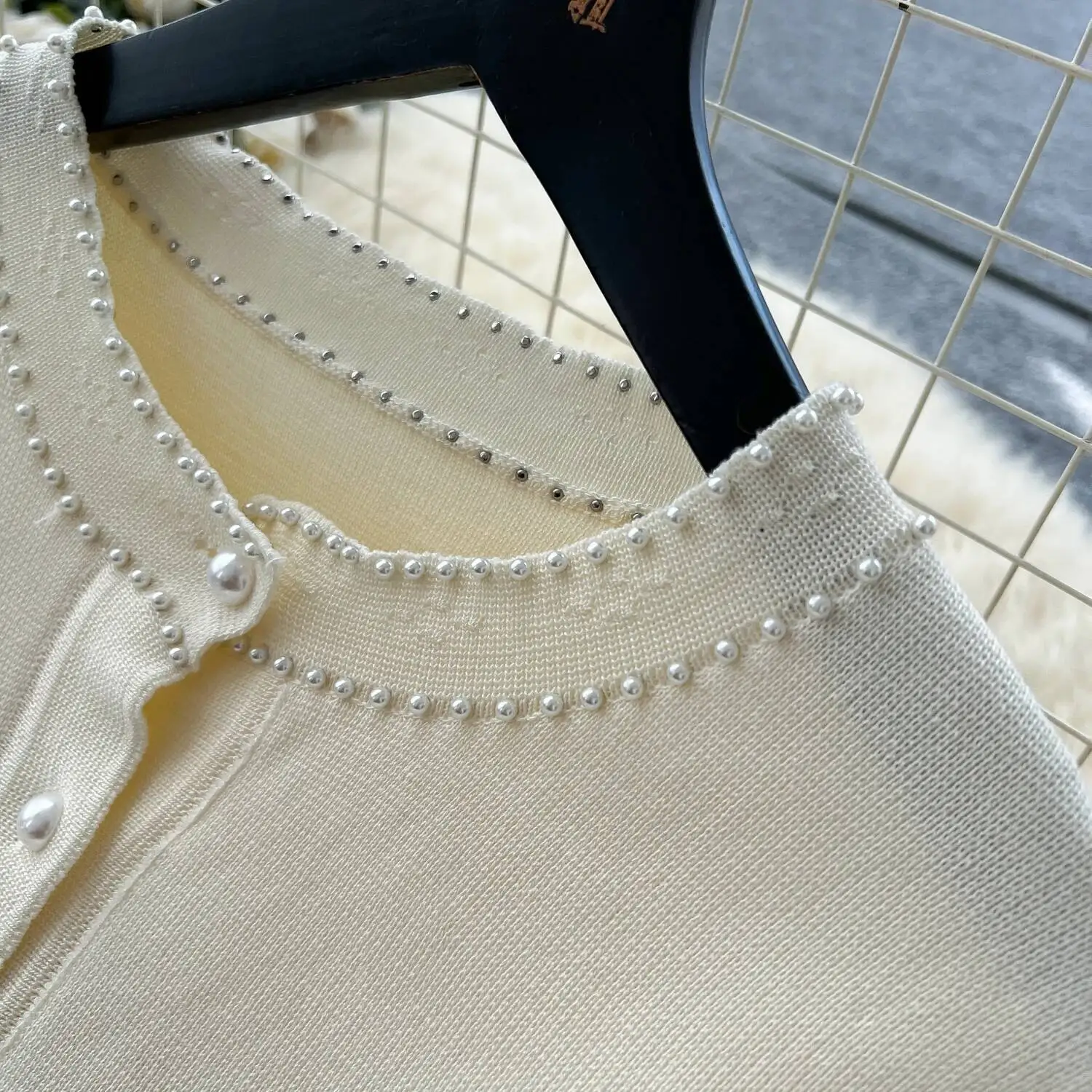 Women Vintage Knitted Two Piece Sets Autumn Winter Nail Bead Round Neck Sleeveless Dress Long Sleeved Cardigan Jacket Outfits image 5