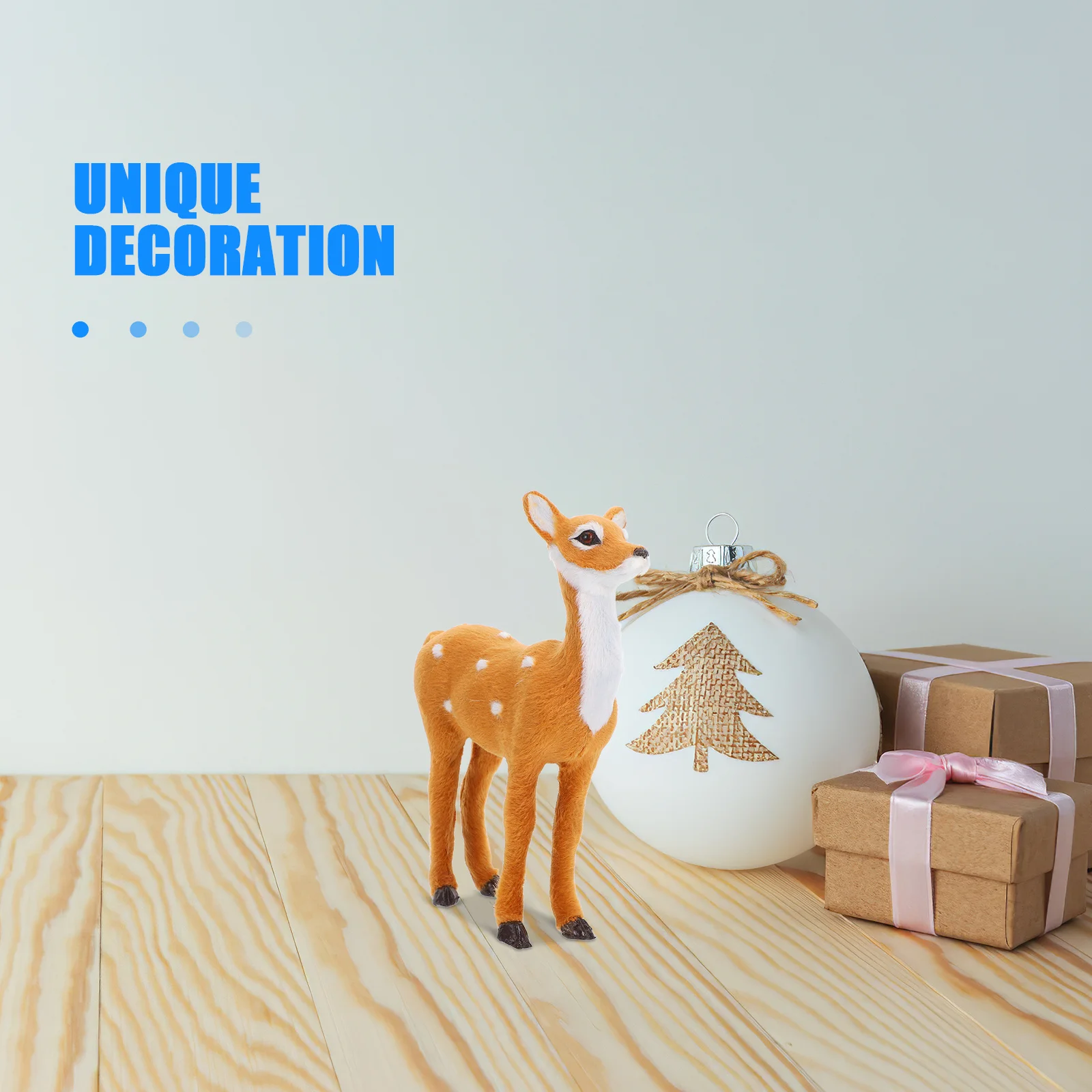 

Artificial Christmas Elk Ornament Exquisite Table Centerpiece No Antler Decorative Xmas Deer Decoration Elk Ornament