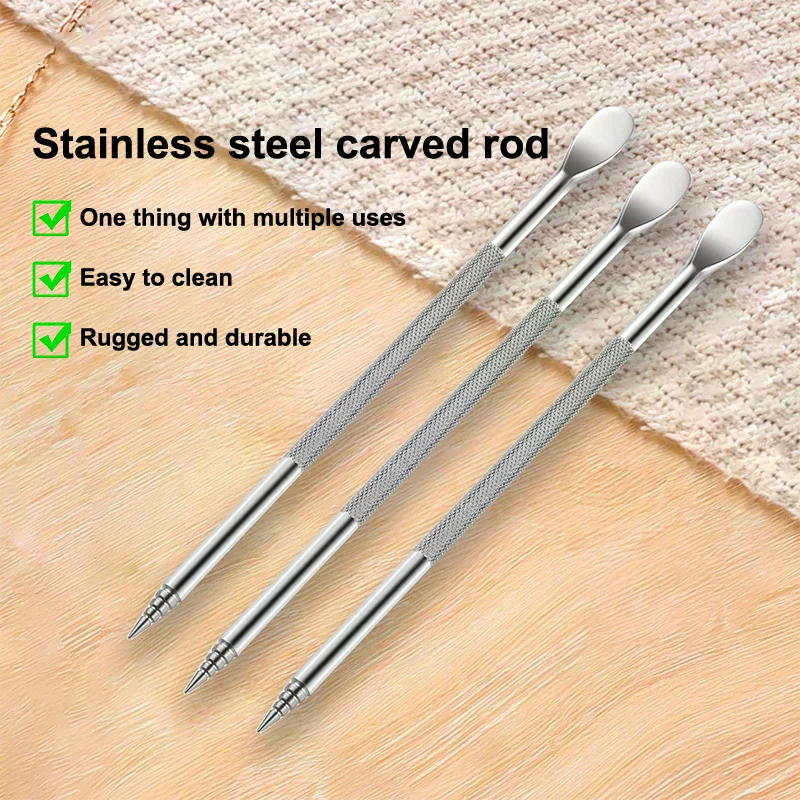 Double-ended Nail Art Carved Pen 12.5cm Multi-Function Mix Gel Polish Nail Builder Pen DIY 3D Carving Flower Sculpture Brush