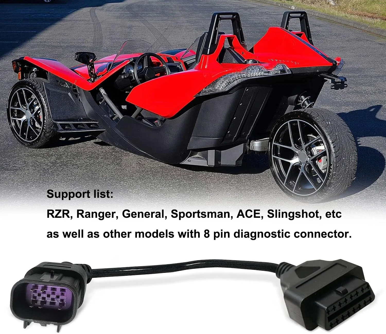 THINKELK TK618 Kit Car OBD2 Scanner for Polaris ATV RZR Ranger General Sportsman Check Engine Code Reader Car Diagnostic Tool