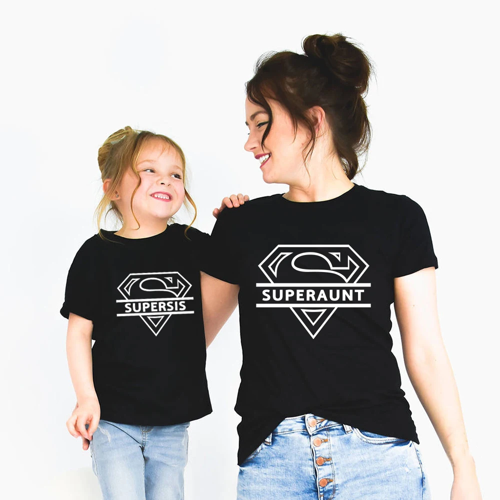 2024 Super Family Matching T-shirts Mother and Daughter Father Son Shirts Girls Boys Bodysuits Cotton Family Look Outfits