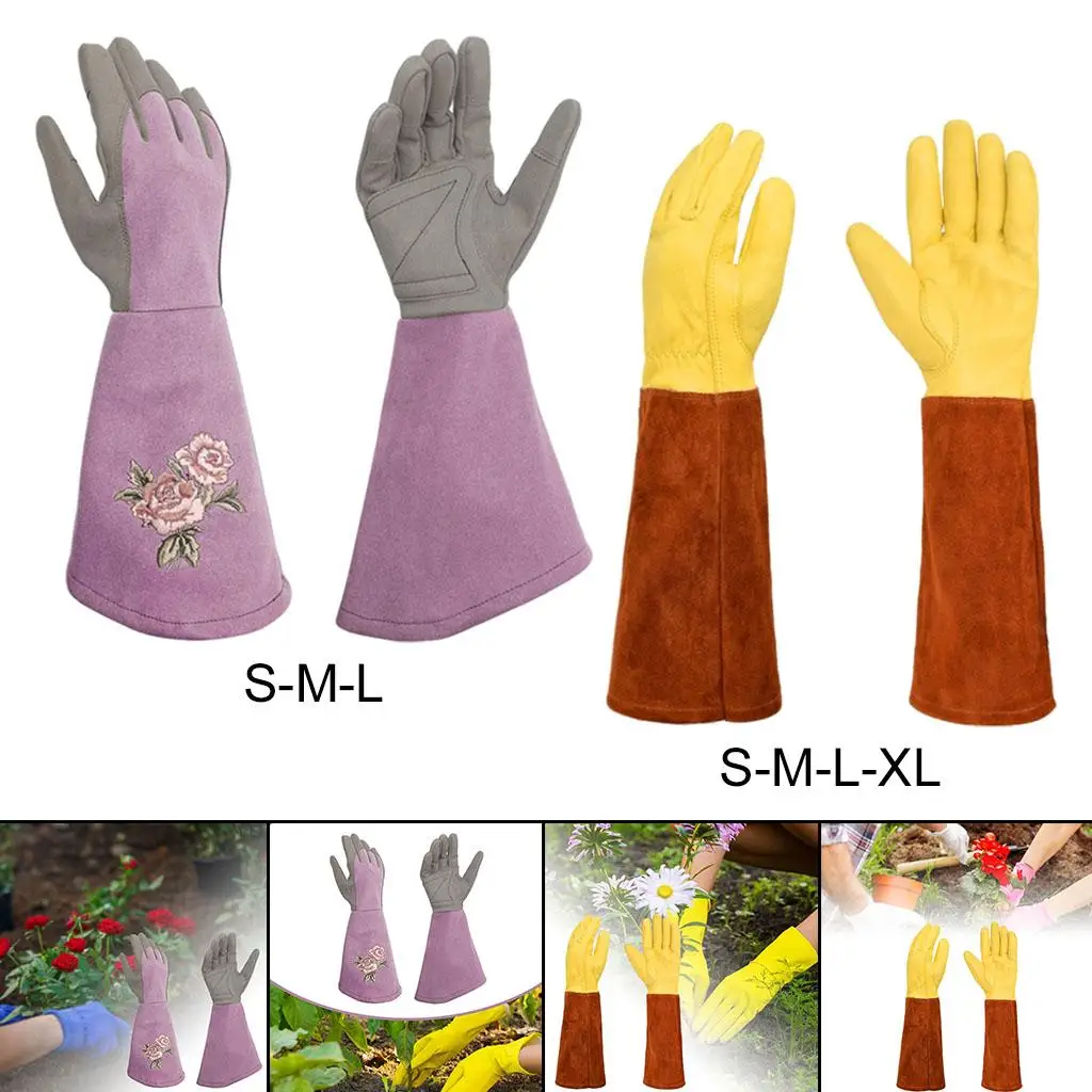 

Кожаные садовые перчатки, устойчивые к повреждениям, для обрезки роз, перчатки-рукавицы для посадки растений, подарки для садоводов, для мужчин и женщин