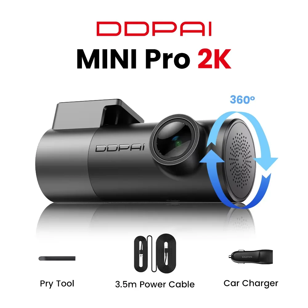 Nieuwe DDPAI MINI Pro 3K HDR Dashcam 1620P Auto DVR WiFi Nachtzicht WDR Spraakbesturing 24H Parkeerbewaking 143 ° Zichtveld