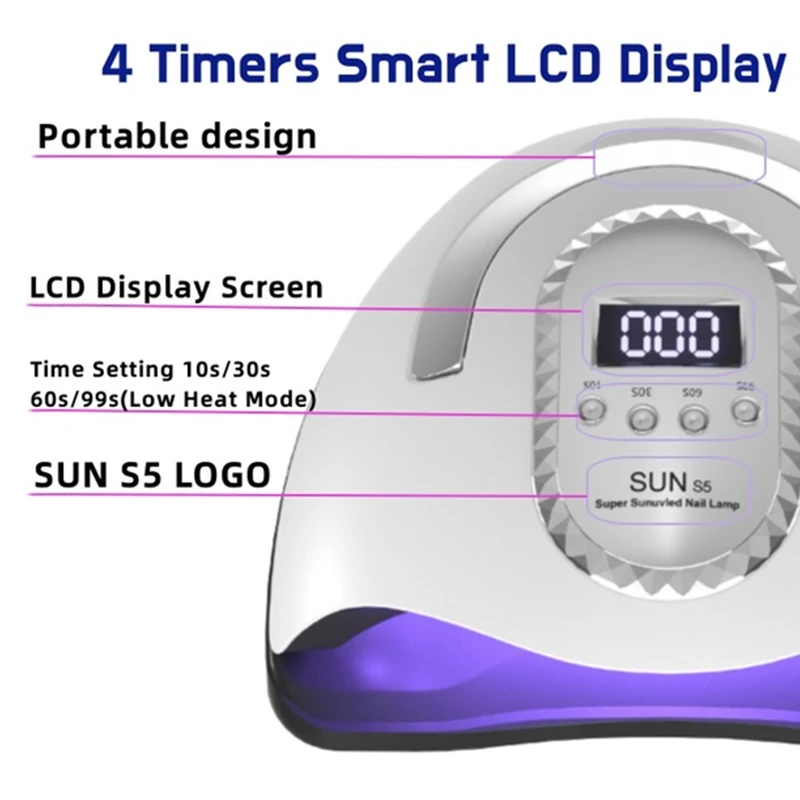 LEDネイルランプ,66個のマニキュアドライヤー,すべてのジェル用,モーション検知付き,パワフルなマニキュア機器