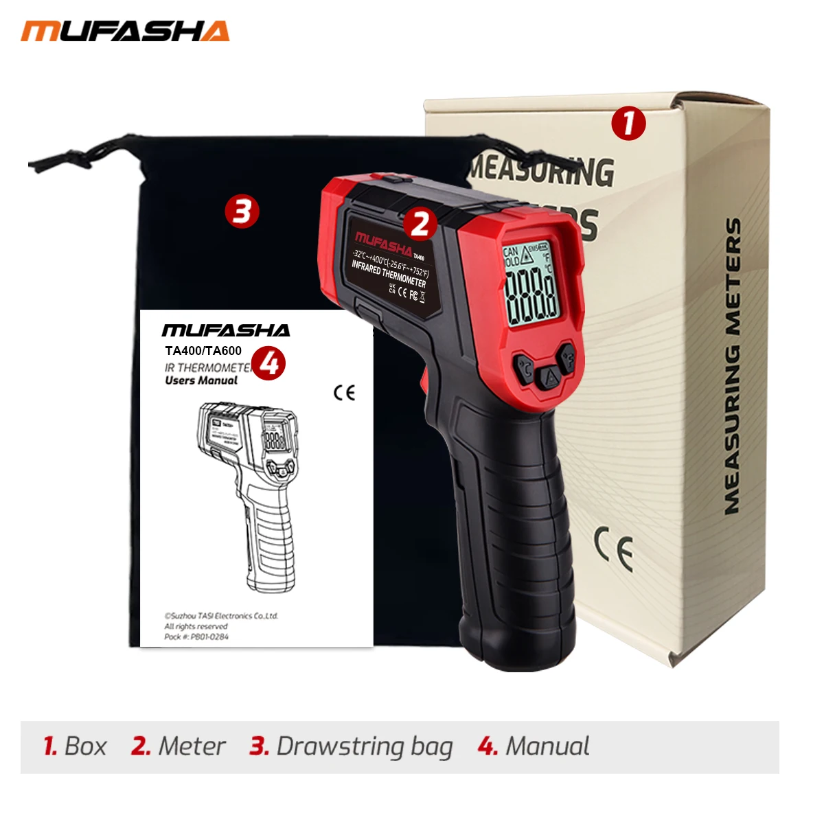 MUFASHA Temperature Infrared Laser Thermometer 400 Kitchen Application Degrees Large Area Measurement