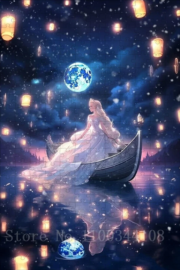 Disney Princess Jigsaw Puzzles for Adults Decompressing Game Toys Boat Lake Cartoon Puzzles New Year Handmade DIY Gift