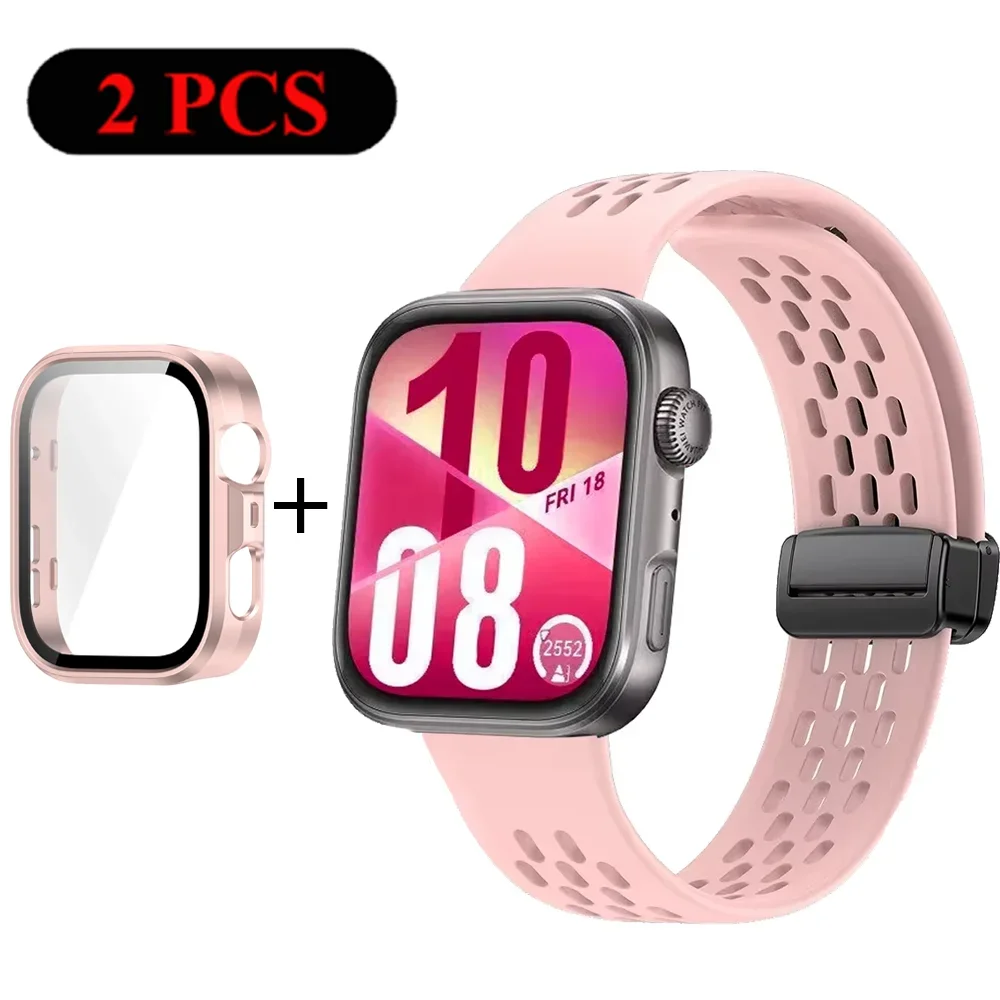 حزام سيليكون + حافظة لهاتف هواوي ساعة فيت 4 برو فيت 4 قطعة شل سوار رياضي معصمه ساعة هواوي فيت 3 4 ملحقات كوريا #3