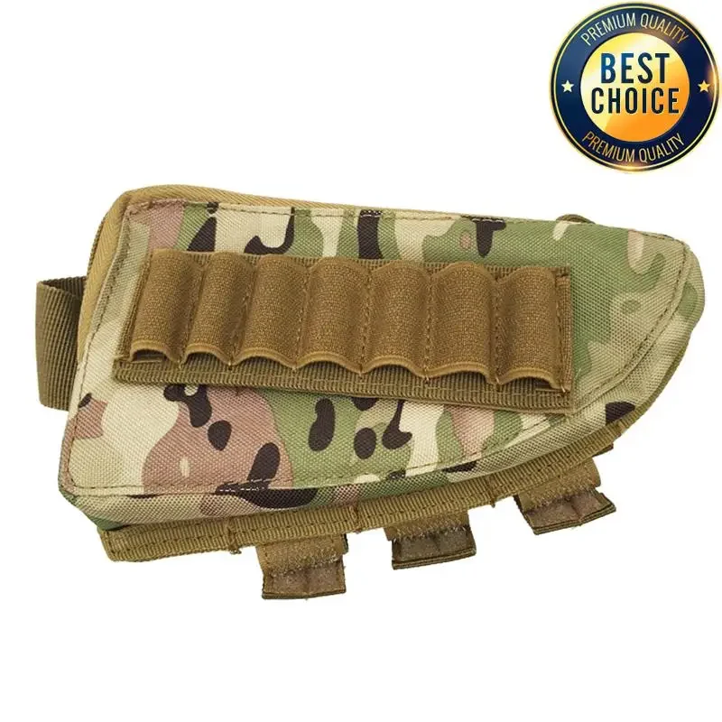 Tactical Rifle Shotgun Buttstock Cheek Rest Rifle Stock Ammo Shell Nylon Magazine Molle Pouch Holder Gun Accessories for Hunting