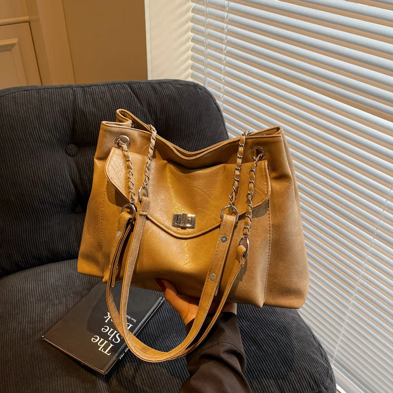 

Сумка на плечо с ремешком-цепочкой, модная сумка-тоут для женщин, модная сумка с верхней ручкой, универсальная сумка «день-ночь», популярная пригородная сумка ​